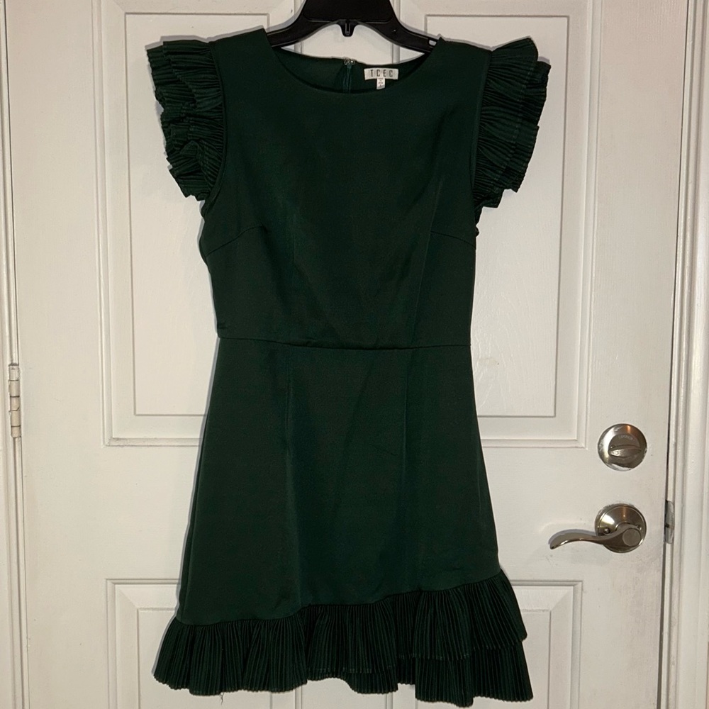 Emerald green ruffle dress